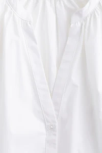 Balloon-sleeved poplin blouse