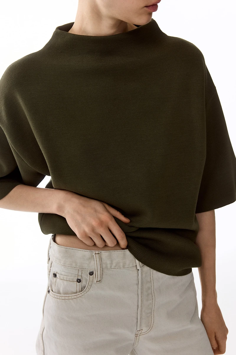Knit Mock Turtleneck Top