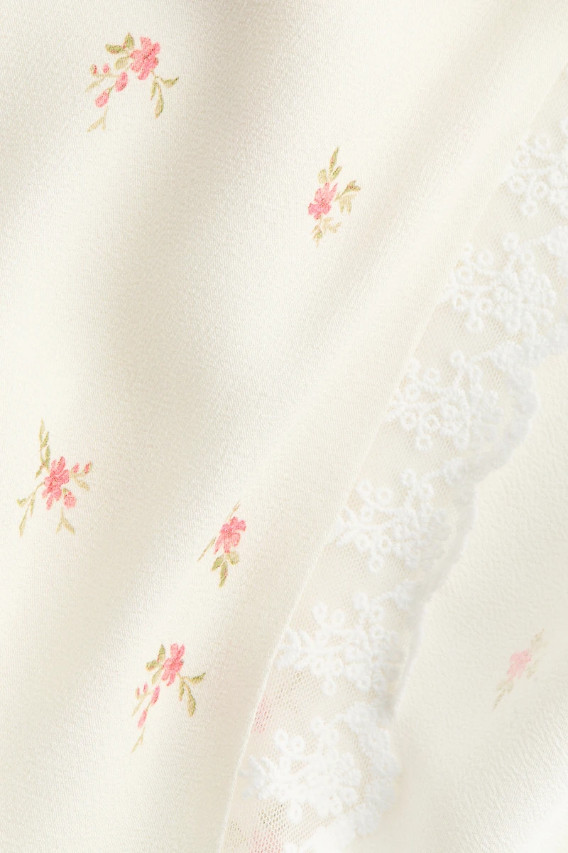 Lace-Trimmed Viscose Skirt