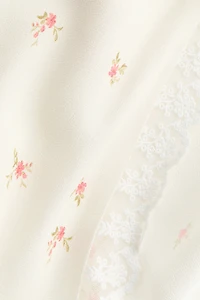 Lace-Trimmed Viscose Skirt