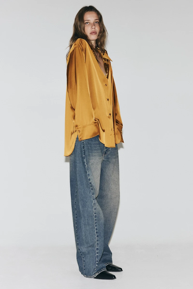 Chemise grande taille en satin