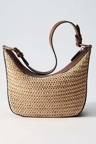Straw-Detail Crossbody Bag