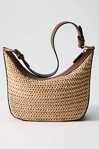 Straw-Detail Crossbody Bag
