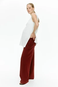 MAMA Linen-Blend Drawstring Pants