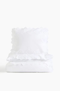 Eyelet-Embroidered Twin Duvet Cover Set