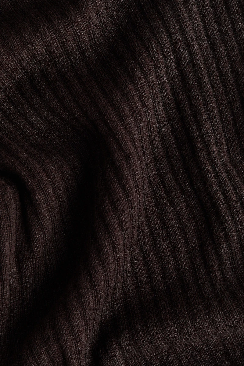 Pantalon évasé en tricot côtelé de lin mélangé