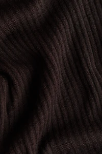 Pantalon évasé en tricot côtelé de lin mélangé