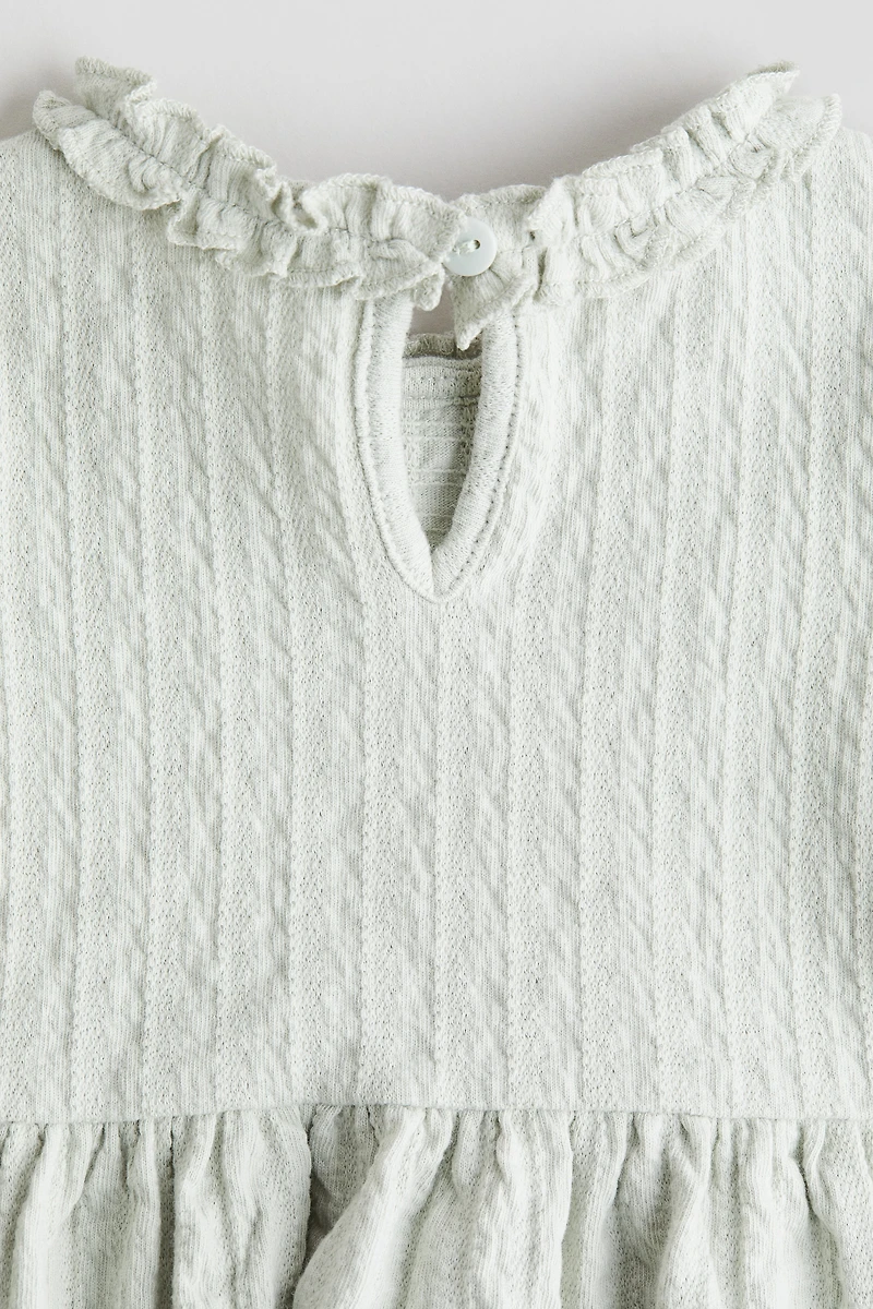 Ruffle-Trimmed Jacquard-Jersey Dress