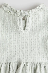 Ruffle-Trimmed Jacquard-Jersey Dress
