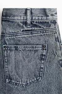 Trashed-Detail Denim Skirt