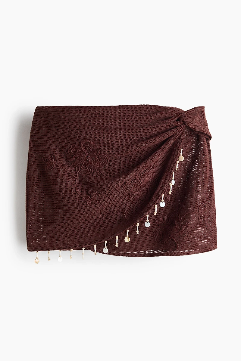 Embroidered Cotton Beach Skirt