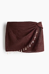 Embroidered Cotton Beach Skirt