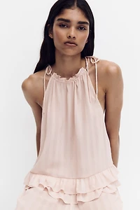 Chiffon Drawstring Top