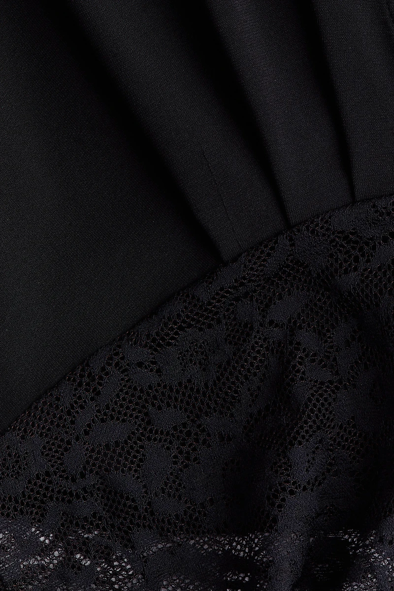 Dual-Fabric Draped Top
