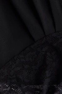 Dual-Fabric Draped Top