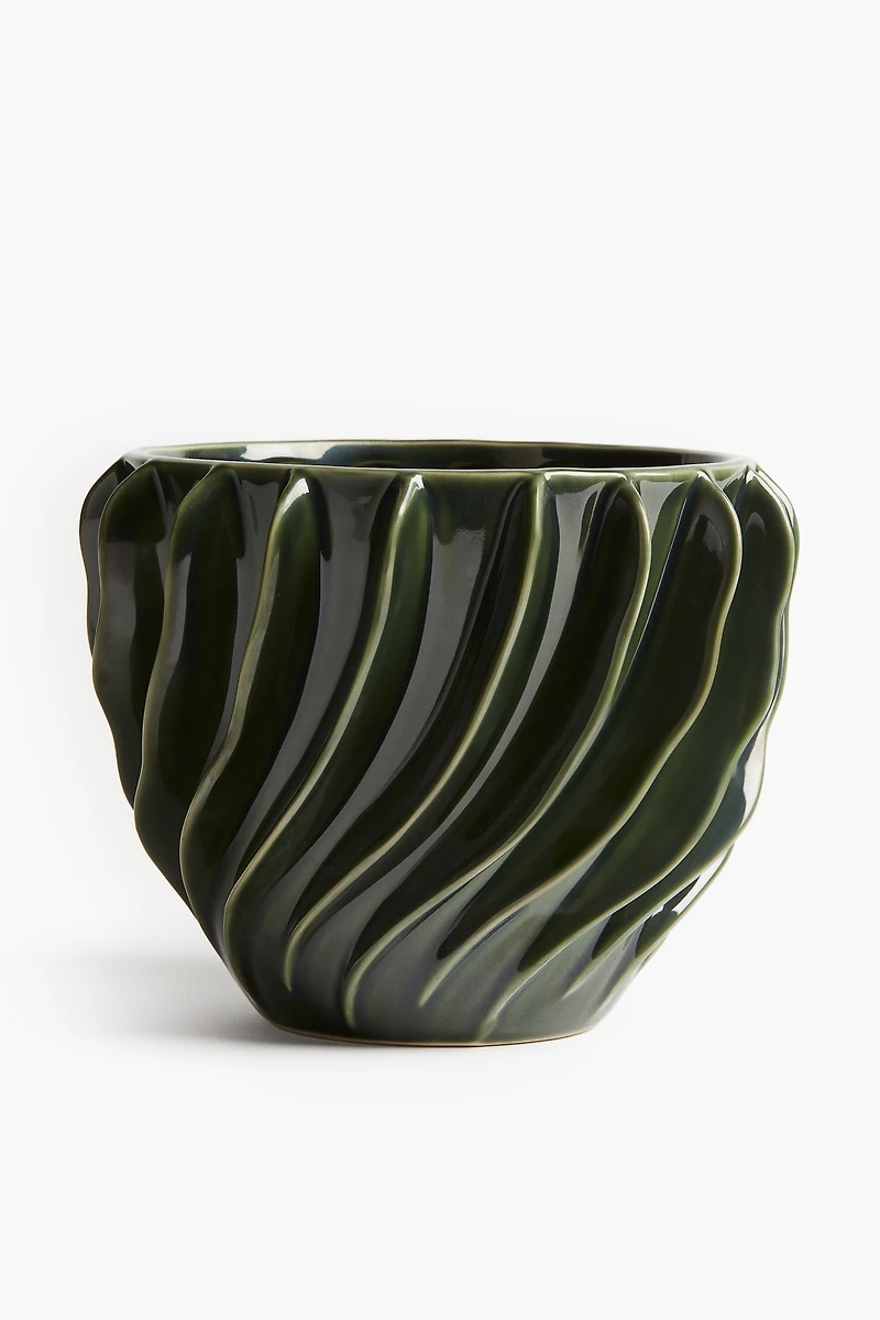 Grand cache-pot en grès cérame