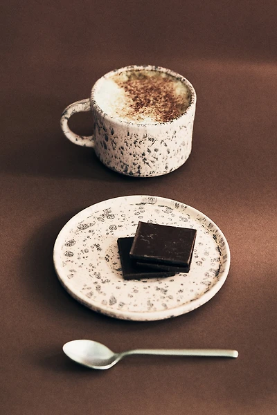 Tasse et soucoupe avec glaçure réactive