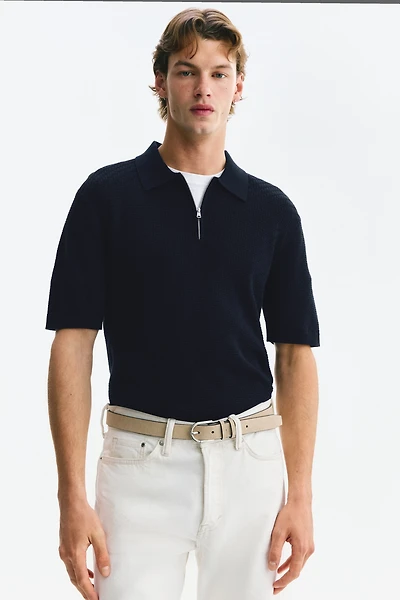 Slim-Fit Textured Polo Shirt
