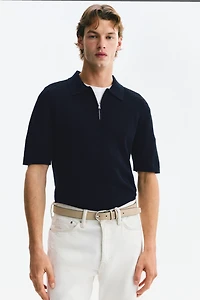 Slim-Fit Textured Polo Shirt