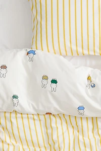 Ensemble de couette lit simple avec décor imprimé