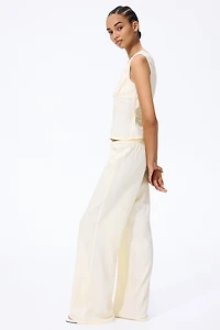 Linen-Blend Drawstring Pants