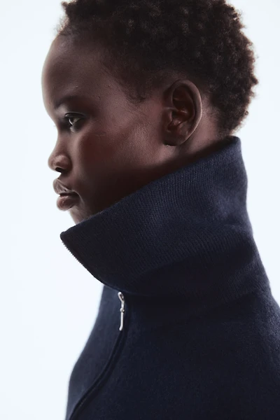 Wool Cardigan with Zipper