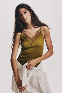Lace-Trimmed Camisole Top