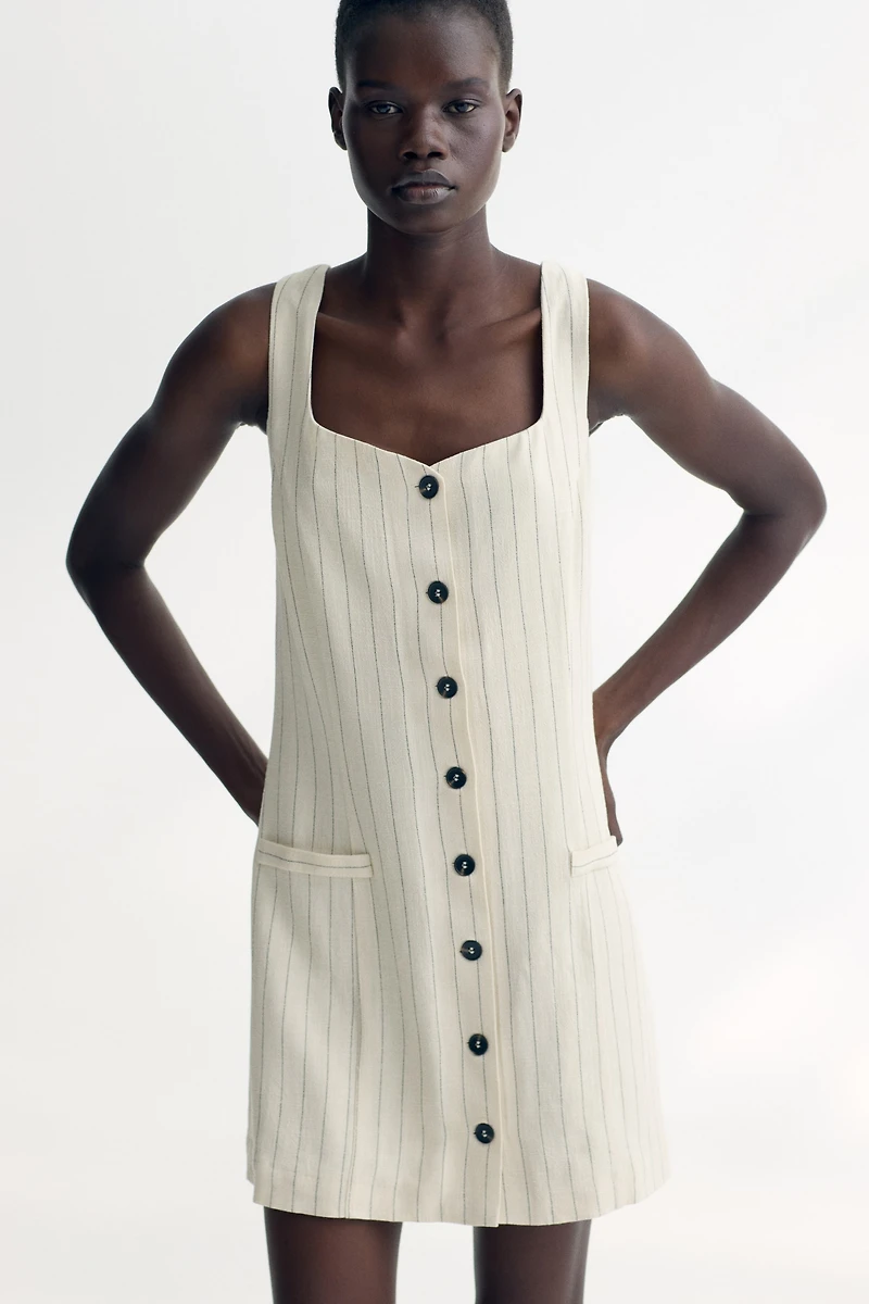 Sleeveless Linen-Blend Dress