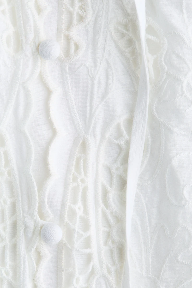 Eyelet-Embroidered Cotton Blouse