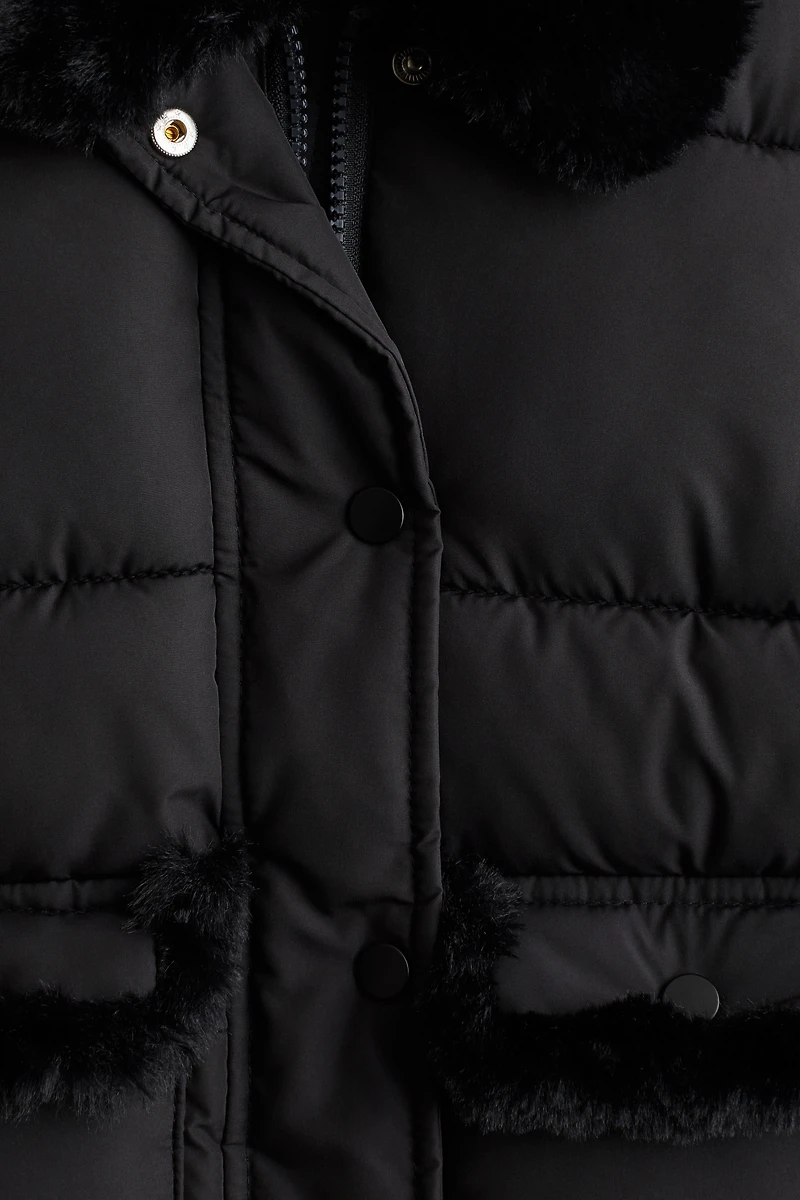 Fluffy-Detail Puffer Jacket