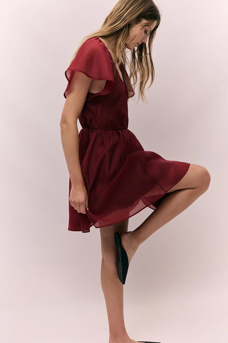 Butterfly-Sleeved Dress