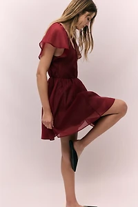 Butterfly-Sleeved Dress