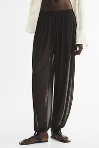Mesh Balloon-Leg Pants
