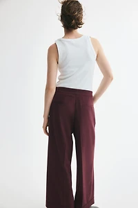 Straight-Leg Pants with Belt