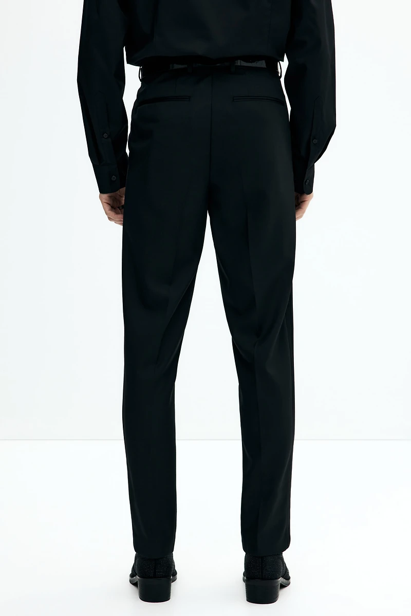 Slim-Fit Wool-Blend Tuxedo Pants
