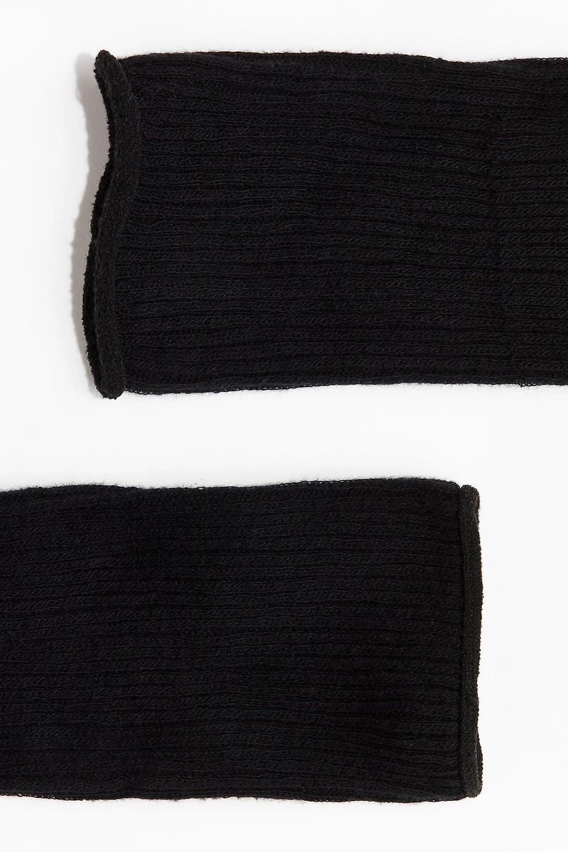 Jambières longues en tricot côtelé