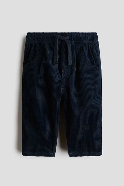 Pantalon jogging en velours de coton côtelé