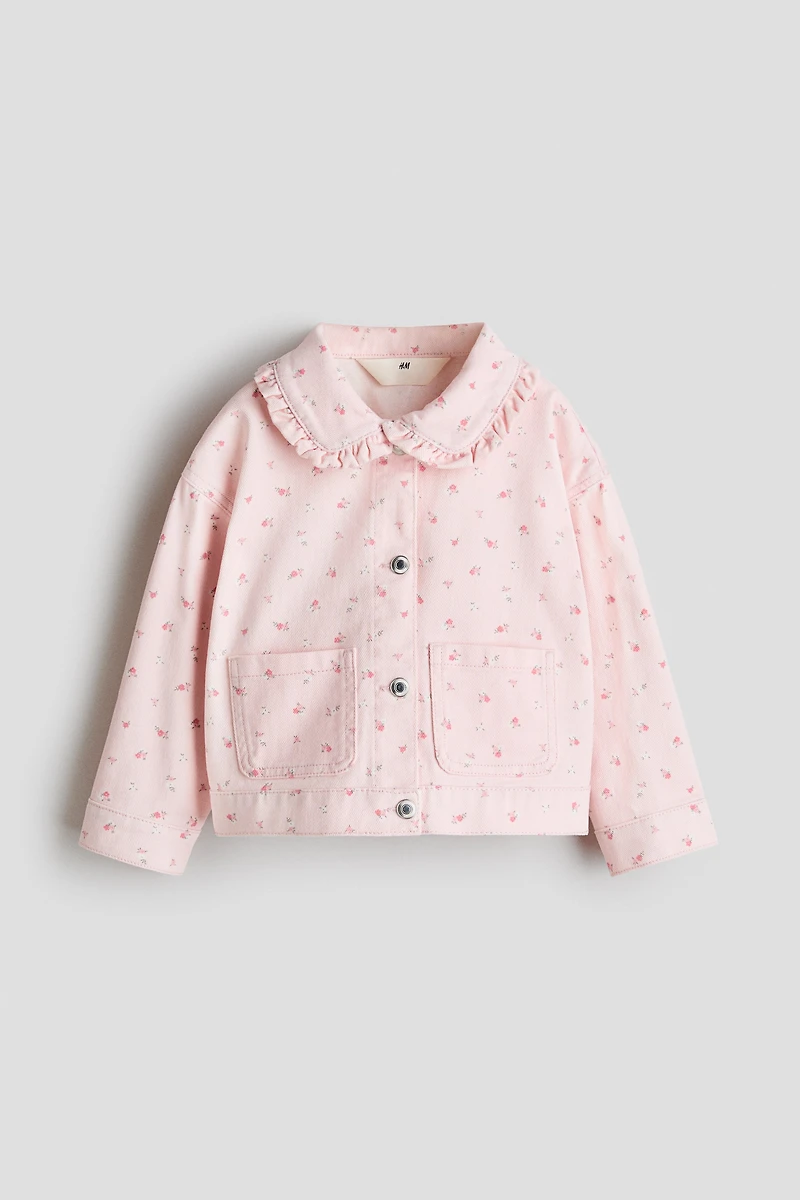 Ruffle-Trimmed Cotton Twill Jacket