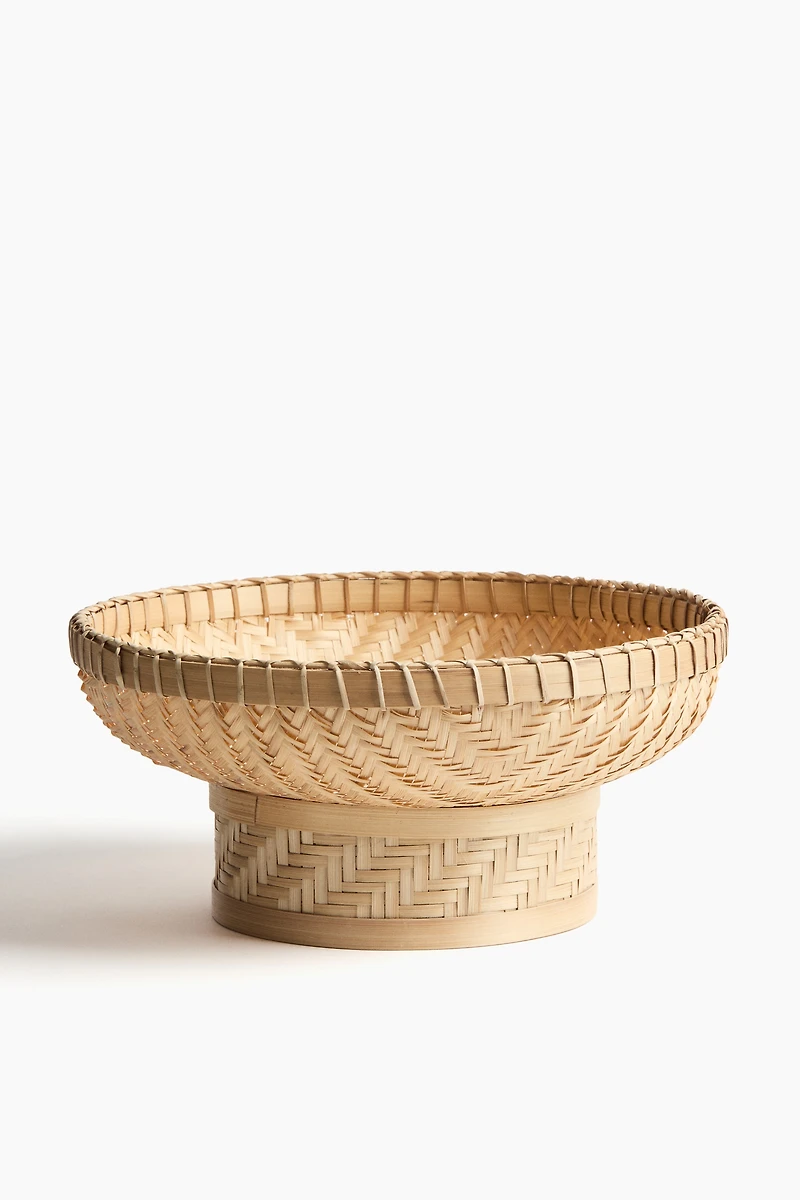 Bol de service sur pied en bambou