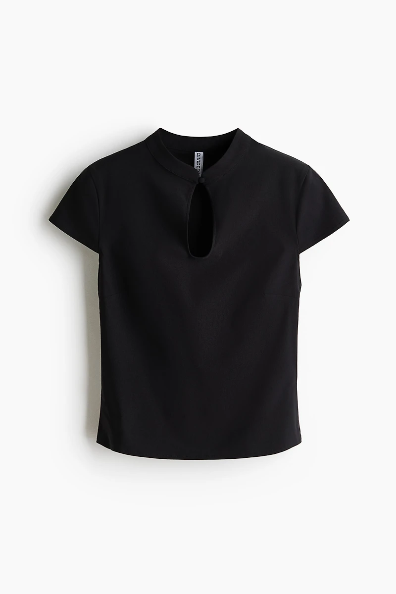 Viscose-Blend Top with Keyhole Detail