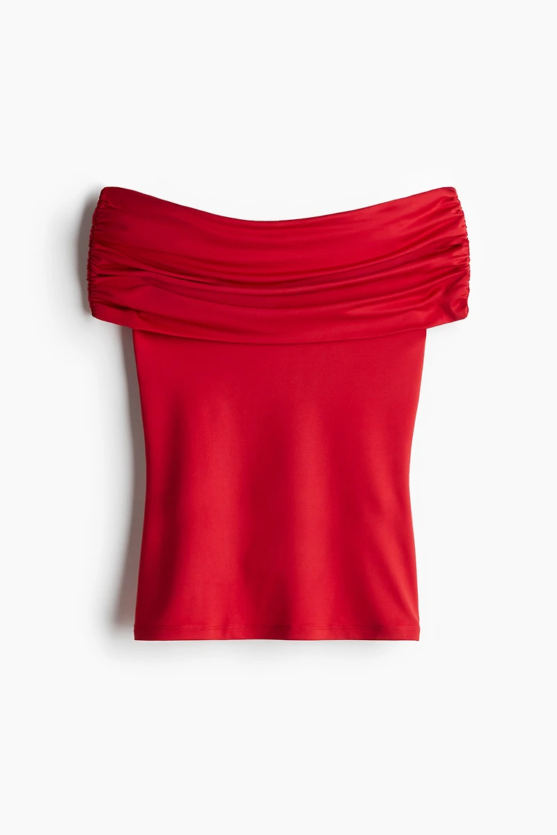 Gathered off-the-shoulder top