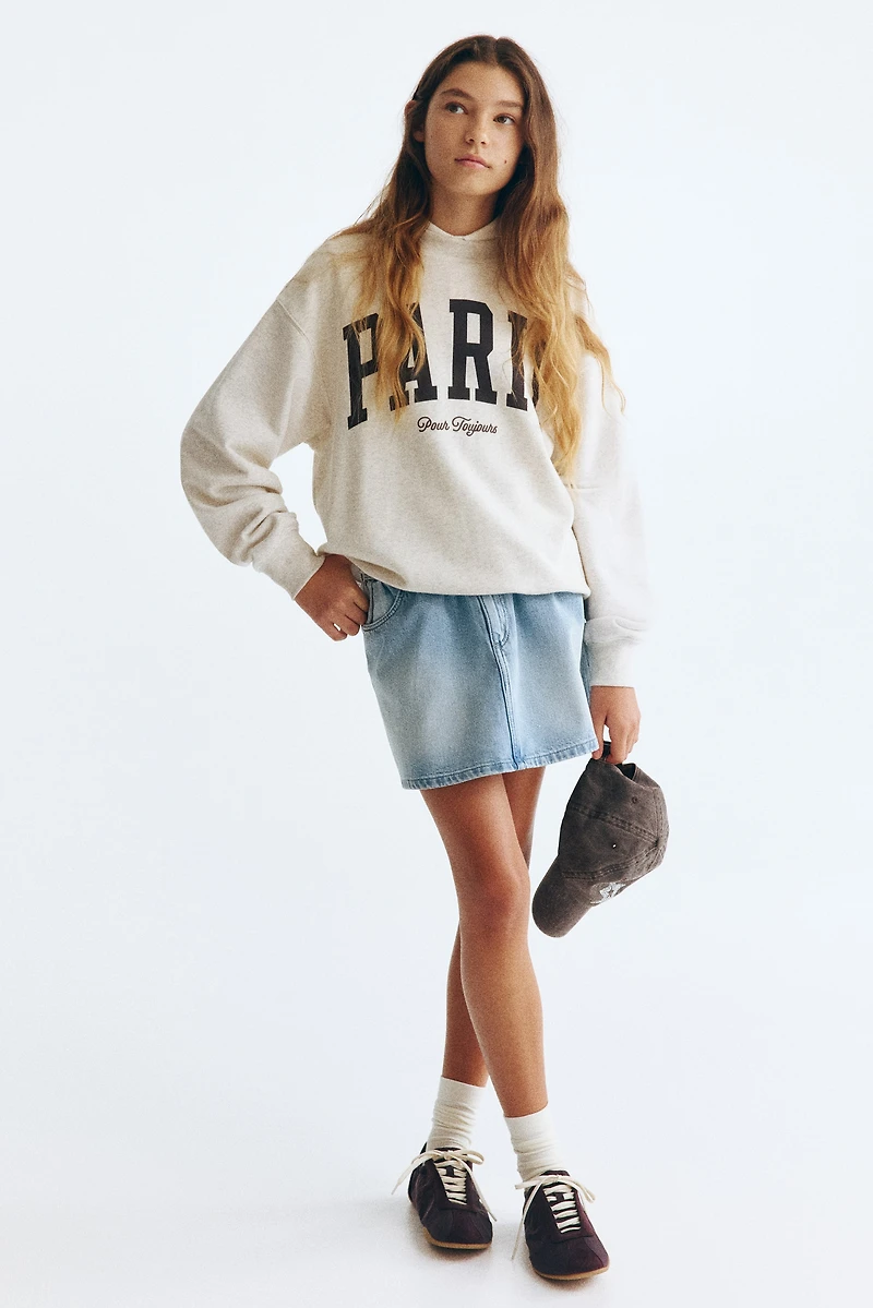 Sweatshirt with Printed Motif