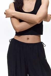 Balloon-Leg Pants with Drawstring