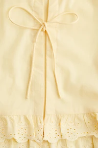 Ruffle-Trimmed Cotton Blouse