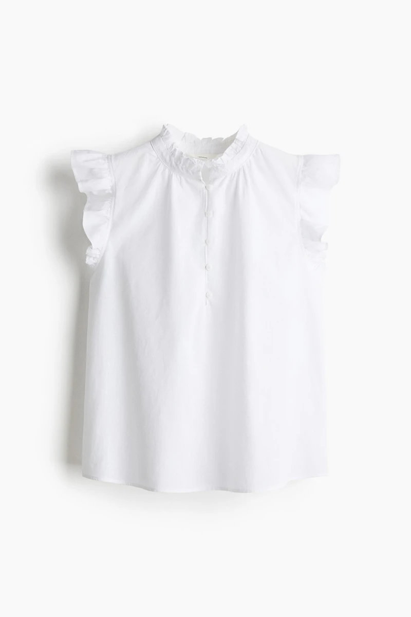 Linen-Blend Blouse