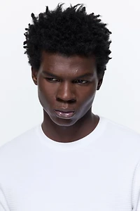 Slim Fit Waffled Jersey Shirt