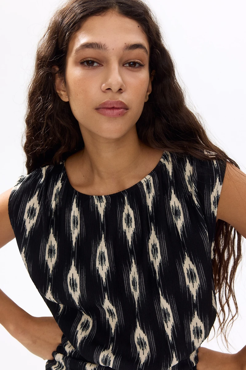 Crinkled Tiered Dress