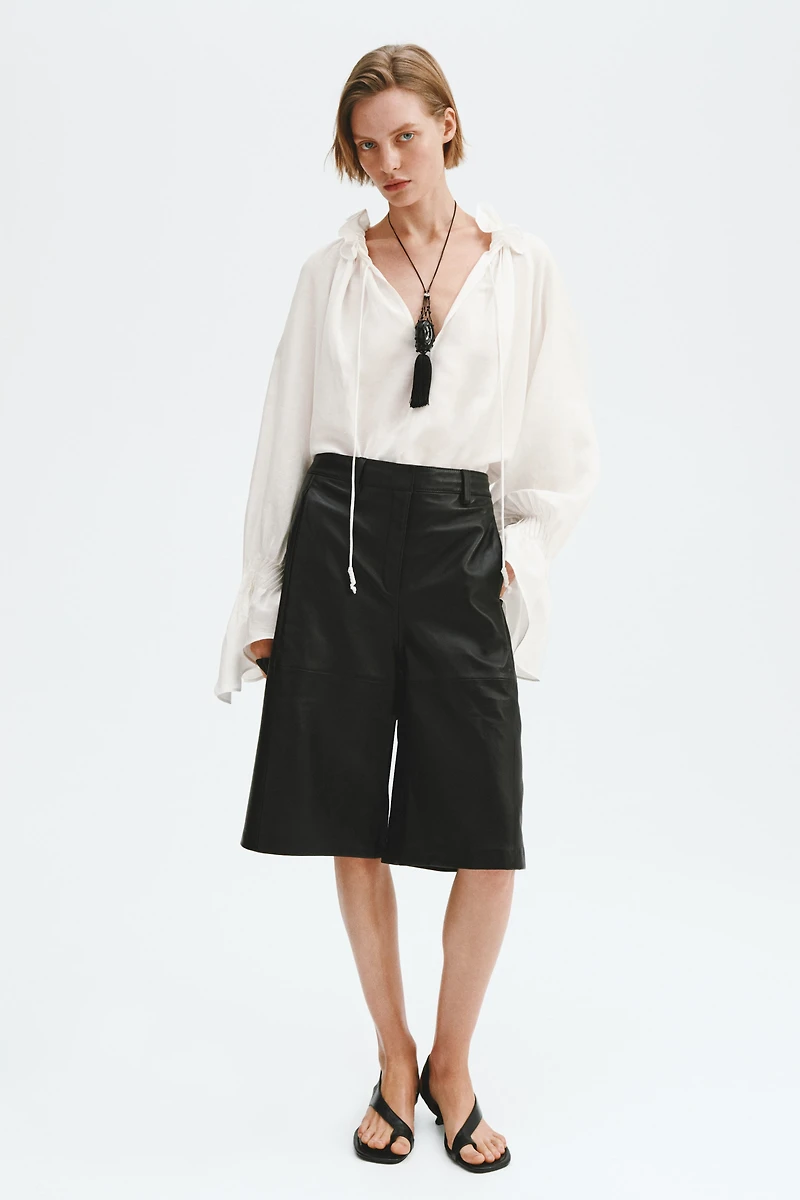 Oversized Linen-Blend Shirt