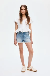 Cotton Denim Shorts