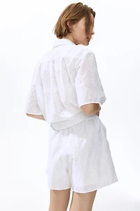 Eyelet-Embroidered Cotton Shorts